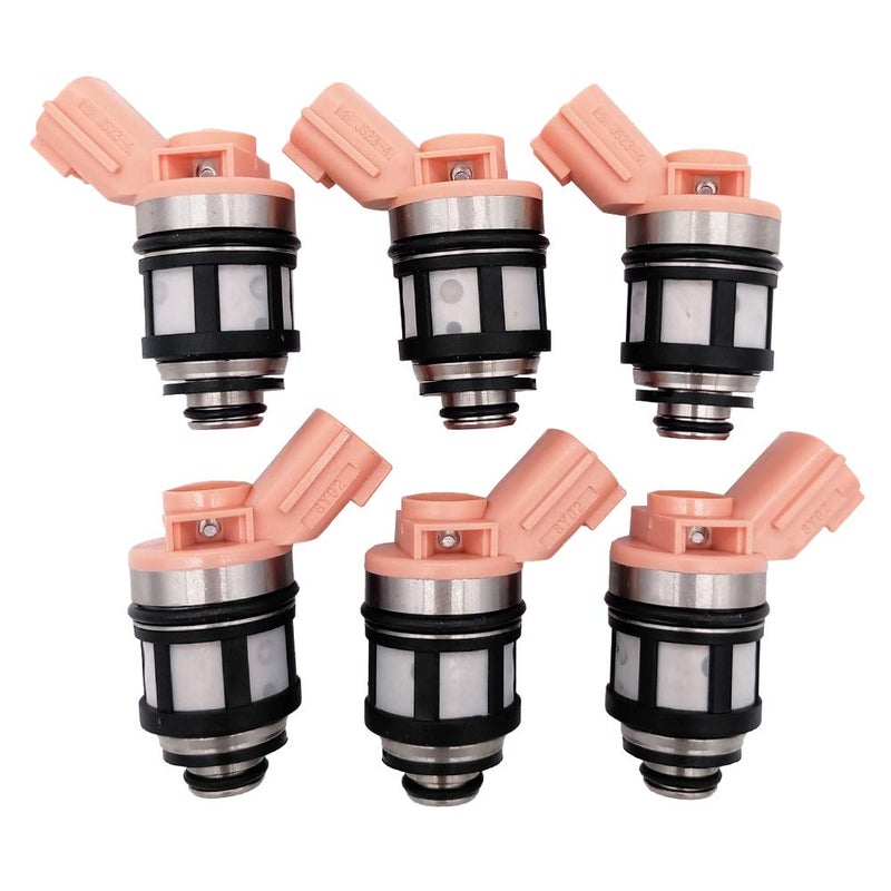 Germban JS23-4 16600-9S200 Set of 6pcs Fuel Injector Fits for 1996-2004 Nissan Frontier Pathfinder Quest Xterra QX4 3.3L 166001800 166001801 - Image 1